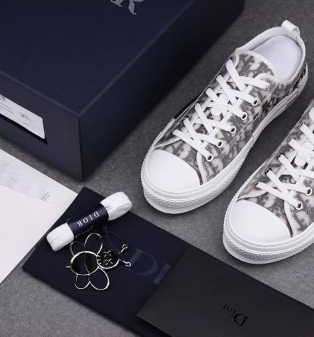 디올 B23 로우 오블리크 캔버스 화이트 블랙 3SN249YJP-H069