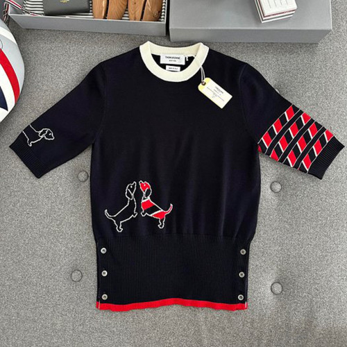 톰브라운 강아지 니트 반팔 여성용