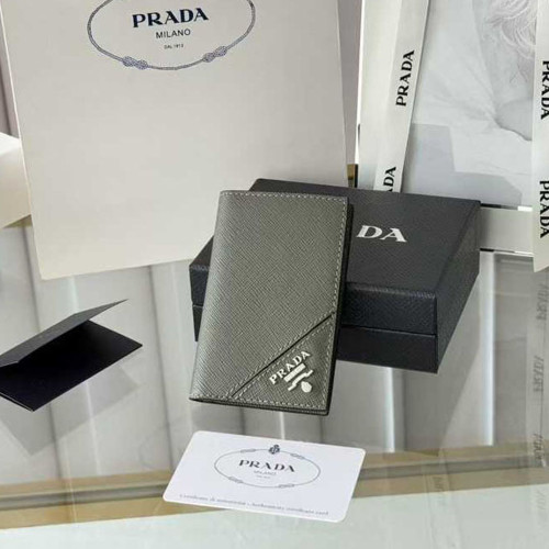 프라다 2025 밀라노로고 와펜 그레이컬러 오거나이저 지갑