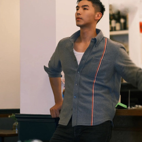 톰브라운 스트라이프 셔츠 자켓(대리석)