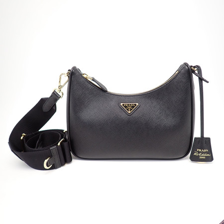 프라다 리에디션 사피아노 가죽 리나일론 숄더 백 1BH204