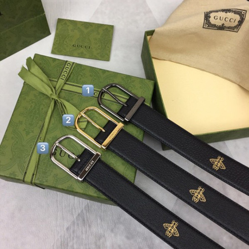 구찌 꿀벌과 별 패턴 침장식 버클 벨트